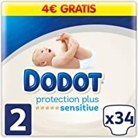 Los mejores  - Dodot Pañales Protection Plus Sensitive- Talla 2- para Bebes de 4 a 8 kg - 34 Pañales